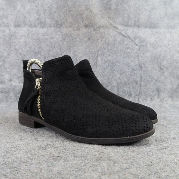 Dr Scholls Shoes Womens 6 Bootie Fashion Casual Comfort Black Zip Fabric Classic - Picture 1 of 14
